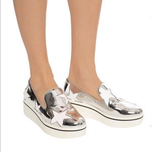 Stella McCartney Star Print Slip On Sneakers - Silver